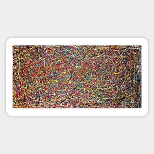 Jackson Pollock linear, color pattern, Jackson Pollock design, Sticker